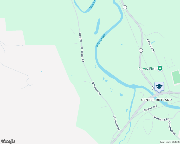 map of restaurants, bars, coffee shops, grocery stores, and more near 3213 West Proctor Road in Rutland