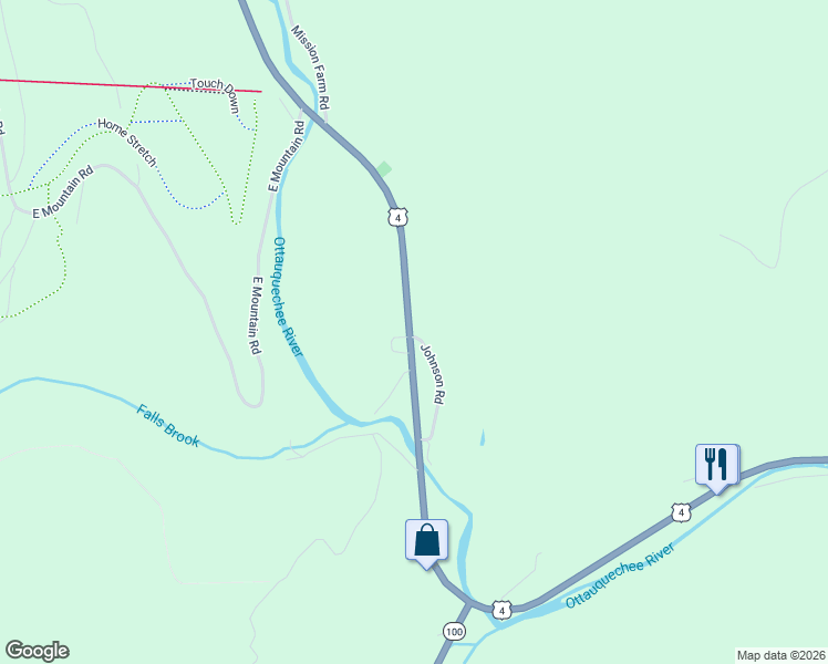 map of restaurants, bars, coffee shops, grocery stores, and more near 145 Johnson Brook Road in Killington