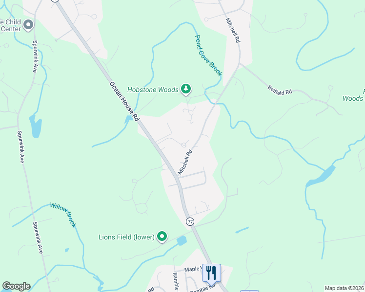 map of restaurants, bars, coffee shops, grocery stores, and more near 5 Oakview Drive in Cape Elizabeth