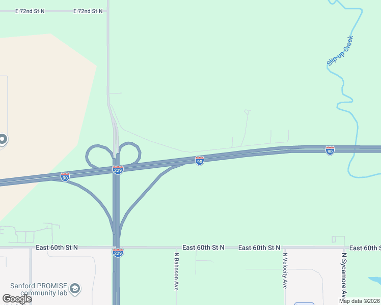 map of restaurants, bars, coffee shops, grocery stores, and more near 476th Avenue Frontage Road in Sioux Falls