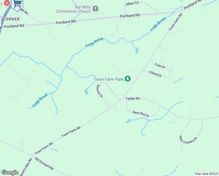 map of restaurants, bars, coffee shops, grocery stores, and more near 63 Seavey Drive in Buxton