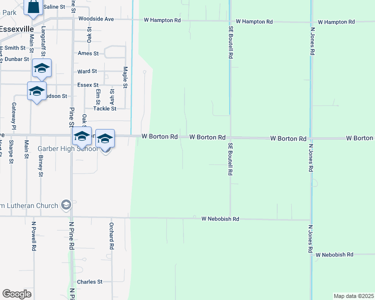 map of restaurants, bars, coffee shops, grocery stores, and more near 1468 Wallinda Drive in Essexville