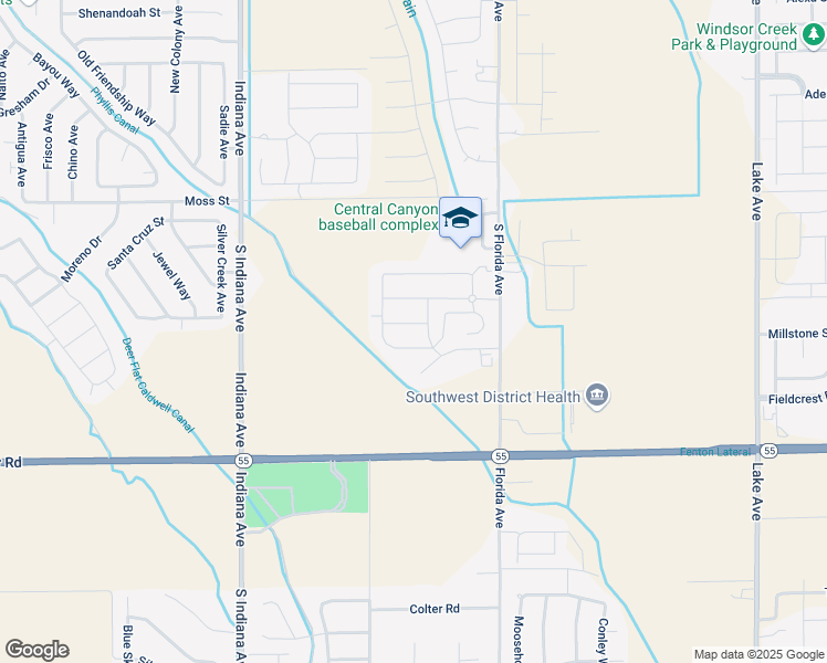 map of restaurants, bars, coffee shops, grocery stores, and more near 13707 Pensacola Street in Caldwell