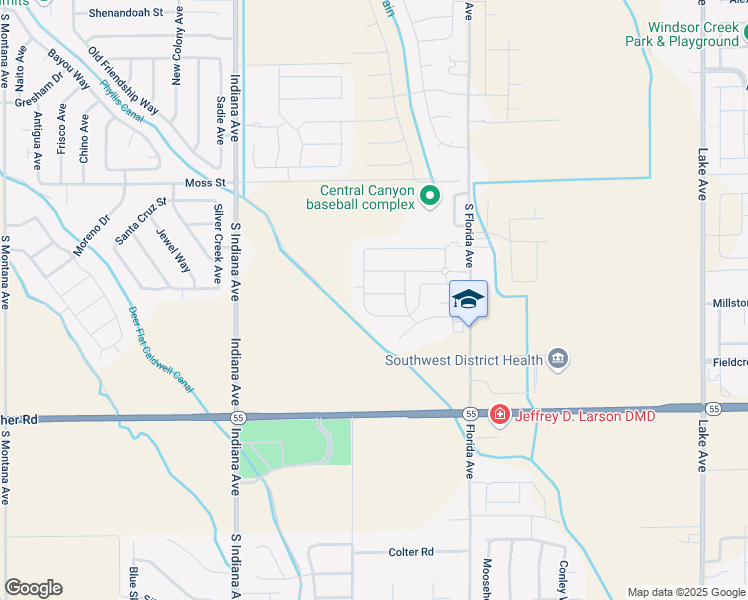 map of restaurants, bars, coffee shops, grocery stores, and more near 13707 Pensacola Street in Caldwell