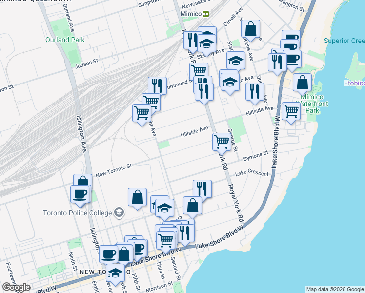 map of restaurants, bars, coffee shops, grocery stores, and more near 62 Struthers Street in Toronto