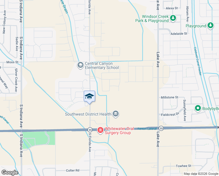 map of restaurants, bars, coffee shops, grocery stores, and more near 16128 South Florida Avenue in Caldwell
