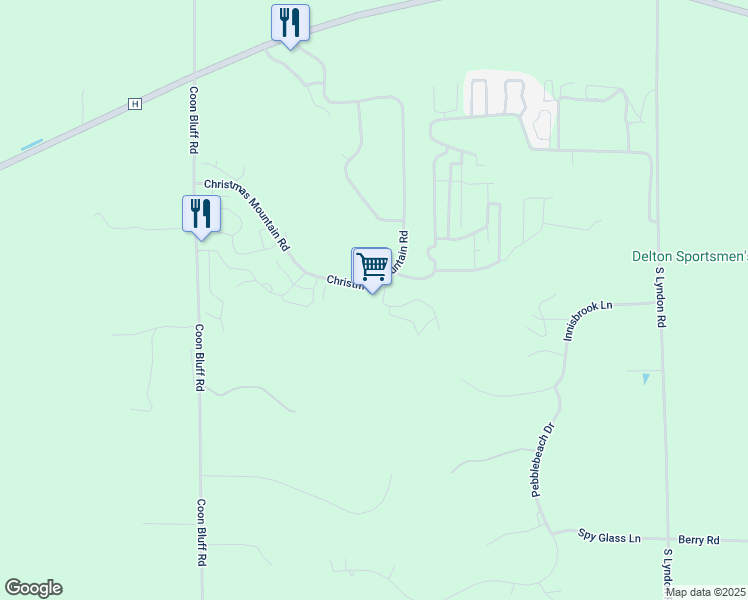 map of restaurants, bars, coffee shops, grocery stores, and more near S944 Christmas Mountain Road in Wisconsin Dells