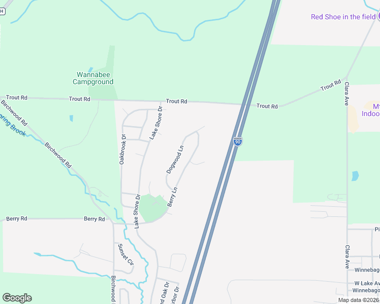 map of restaurants, bars, coffee shops, grocery stores, and more near 288 Dogwood Lane in Wisconsin Dells