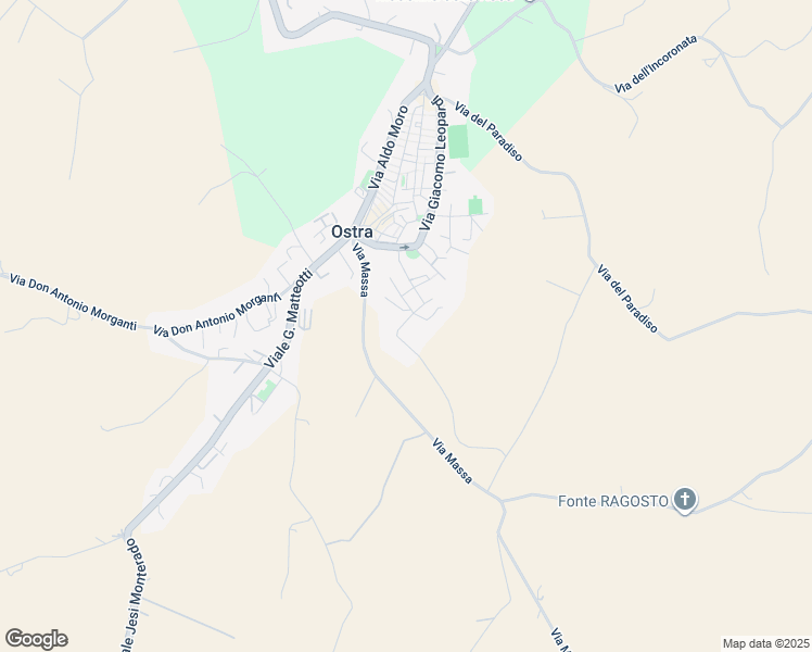 map of restaurants, bars, coffee shops, grocery stores, and more near 33 Via Europa in Ostra