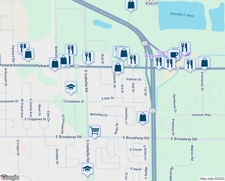 map of restaurants, bars, coffee shops, grocery stores, and more near 2176 Elizabeth Street in Mount Pleasant
