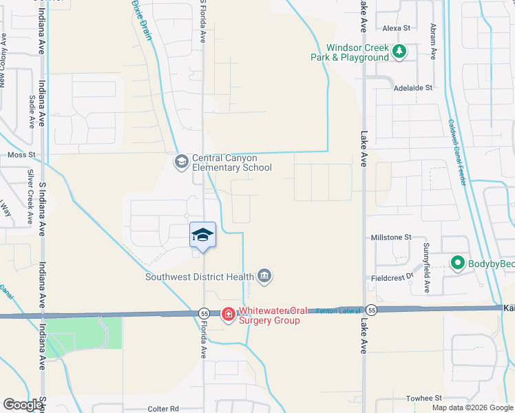 map of restaurants, bars, coffee shops, grocery stores, and more near 16128 South Florida Avenue in Caldwell