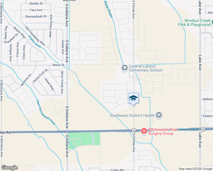 map of restaurants, bars, coffee shops, grocery stores, and more near 13709 Orlando Street in Caldwell