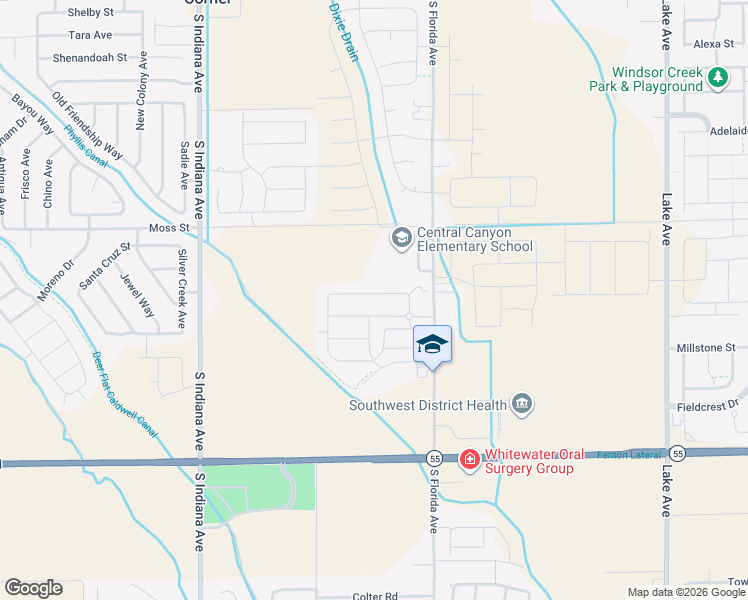 map of restaurants, bars, coffee shops, grocery stores, and more near 13627 Orlando Street in Caldwell