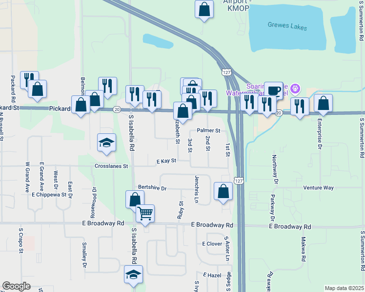 map of restaurants, bars, coffee shops, grocery stores, and more near 2176 Elizabeth Street in Mount Pleasant