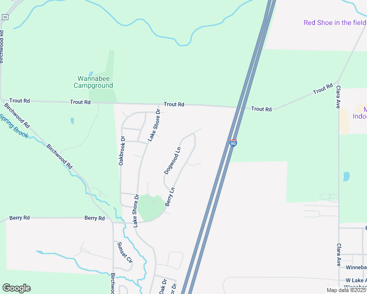 map of restaurants, bars, coffee shops, grocery stores, and more near 288 Dogwood Lane in Wisconsin Dells