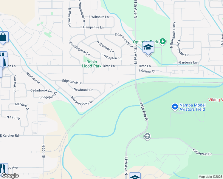 map of restaurants, bars, coffee shops, grocery stores, and more near 7166 Yellow Fern Road in Nampa