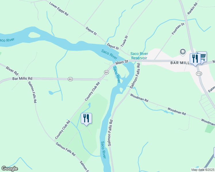 map of restaurants, bars, coffee shops, grocery stores, and more near 12 Usher Mill Road in Hollis
