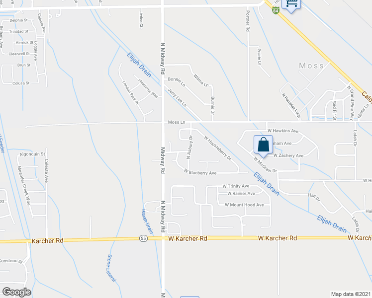 map of restaurants, bars, coffee shops, grocery stores, and more near 16383 North Asbury Drive in Nampa