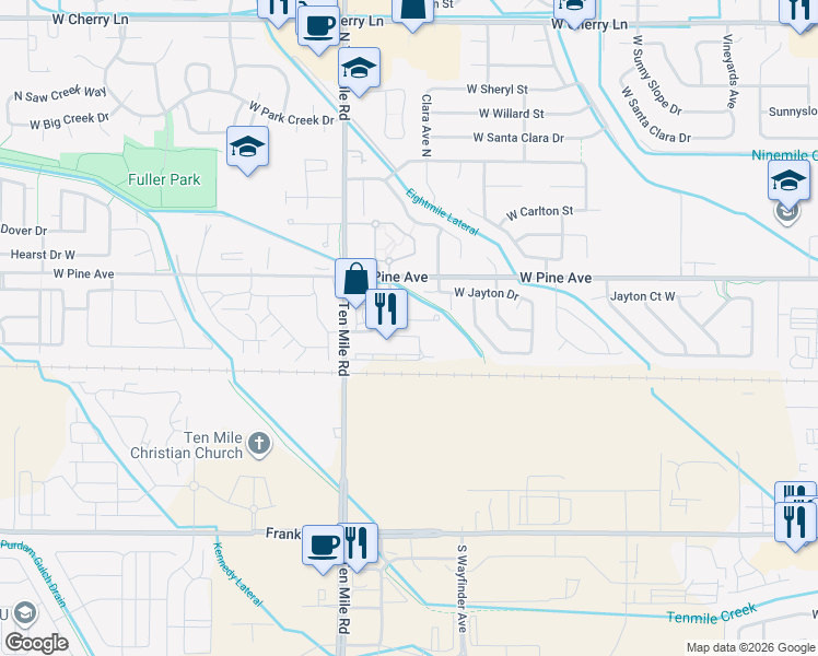 map of restaurants, bars, coffee shops, grocery stores, and more near 2993 West Marbeth Court in Meridian