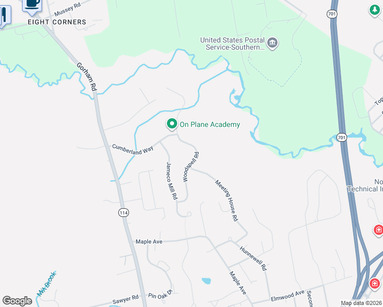 map of restaurants, bars, coffee shops, grocery stores, and more near 20 Woodspell Road in Scarborough