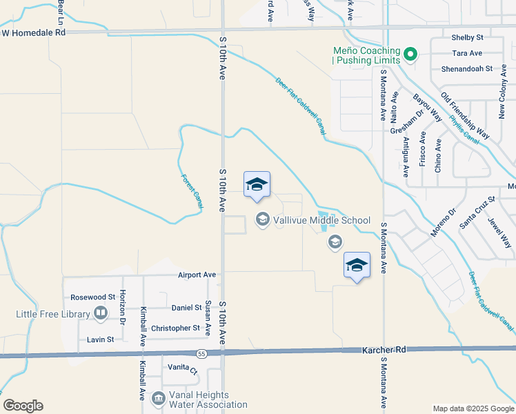 map of restaurants, bars, coffee shops, grocery stores, and more near 16412 South 10th Avenue in Caldwell