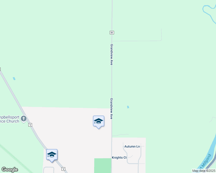 map of restaurants, bars, coffee shops, grocery stores, and more near N1962 County Road W in Campbellsport