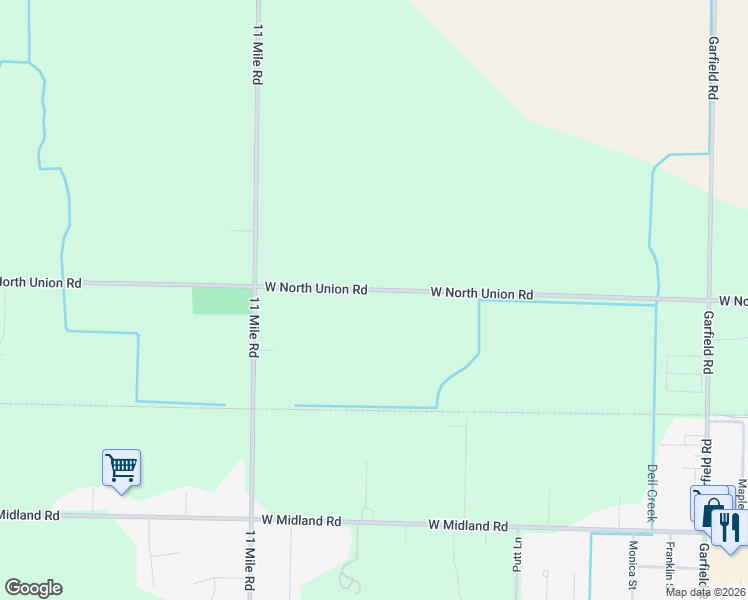 map of restaurants, bars, coffee shops, grocery stores, and more near 1365 West North Union Road in Auburn