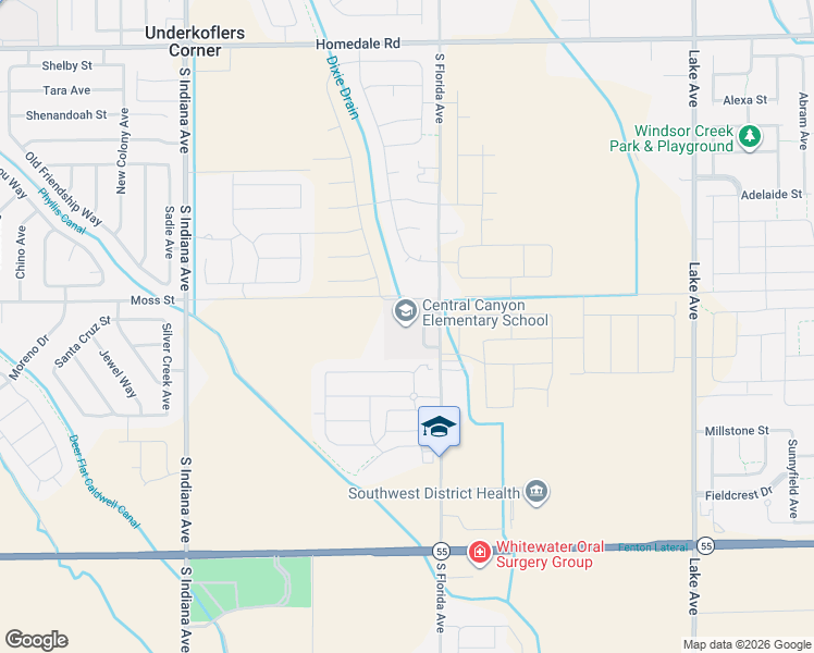 map of restaurants, bars, coffee shops, grocery stores, and more near 16437 South Florida Avenue in Caldwell