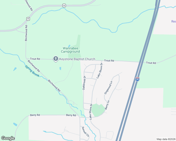 map of restaurants, bars, coffee shops, grocery stores, and more near 254 Wildwood Lane in Wisconsin Dells