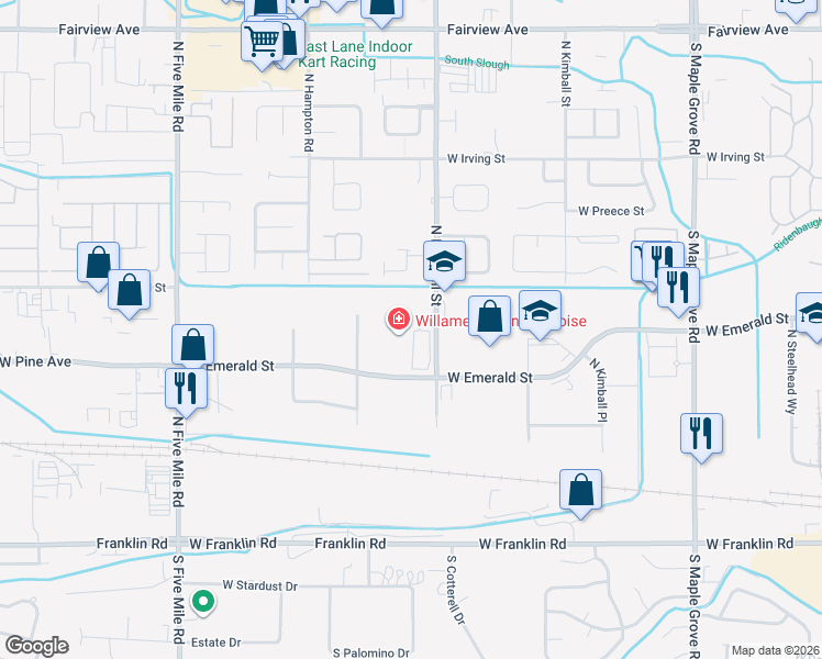 map of restaurants, bars, coffee shops, grocery stores, and more near 665 North Mitchell Street in Boise