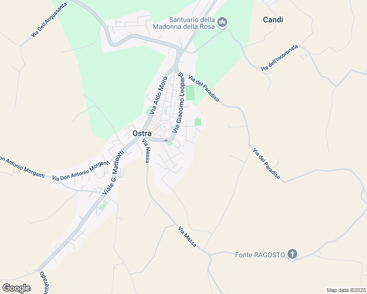 map of restaurants, bars, coffee shops, grocery stores, and more near 8 Via Ugo Foscolo in Ostra