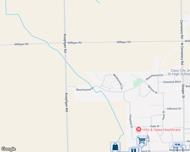 map of restaurants, bars, coffee shops, grocery stores, and more near 4883 Ridgeway Drive in Cass City