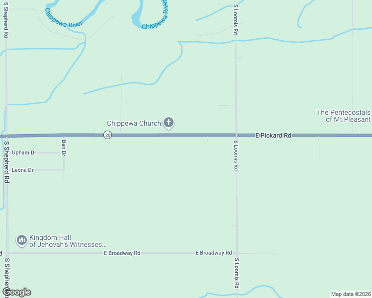 map of restaurants, bars, coffee shops, grocery stores, and more near 8540-8836 East Pickard Road in Mount Pleasant