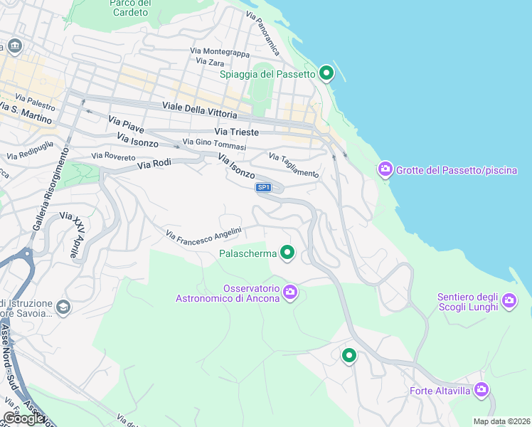 map of restaurants, bars, coffee shops, grocery stores, and more near in Ancona
