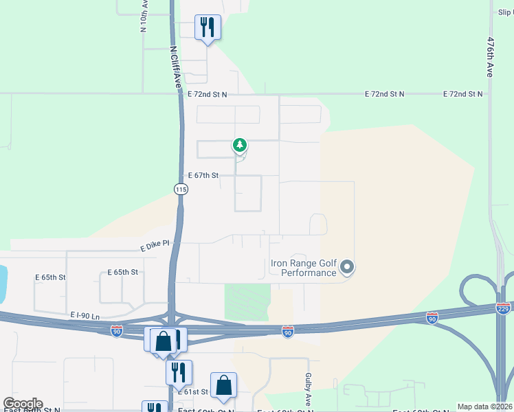 map of restaurants, bars, coffee shops, grocery stores, and more near in Sioux Falls