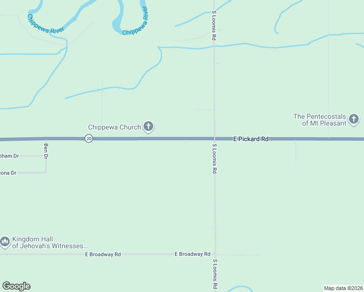 map of restaurants, bars, coffee shops, grocery stores, and more near 8836 East Pickard Road in Mount Pleasant