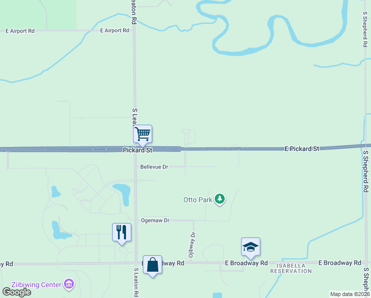 map of restaurants, bars, coffee shops, grocery stores, and more near 2001 Greencrest Drive in Mount Pleasant