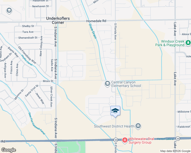 map of restaurants, bars, coffee shops, grocery stores, and more near 13756 Judson Street in Caldwell