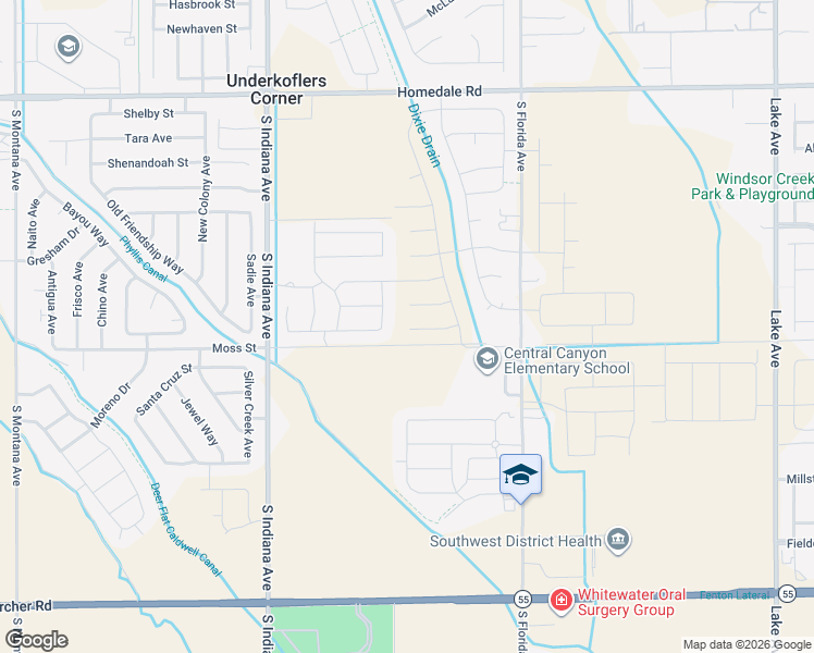 map of restaurants, bars, coffee shops, grocery stores, and more near 13756 Judson Street in Caldwell