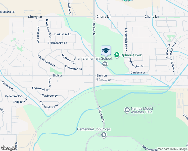 map of restaurants, bars, coffee shops, grocery stores, and more near 11th Avenue North in Nampa