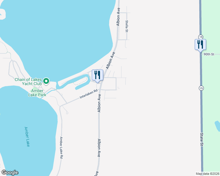 map of restaurants, bars, coffee shops, grocery stores, and more near 107 East Interlaken Road in Fairmont