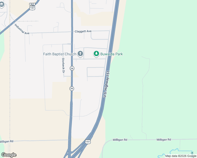 map of restaurants, bars, coffee shops, grocery stores, and more near 727 Country View Drive in Waupun