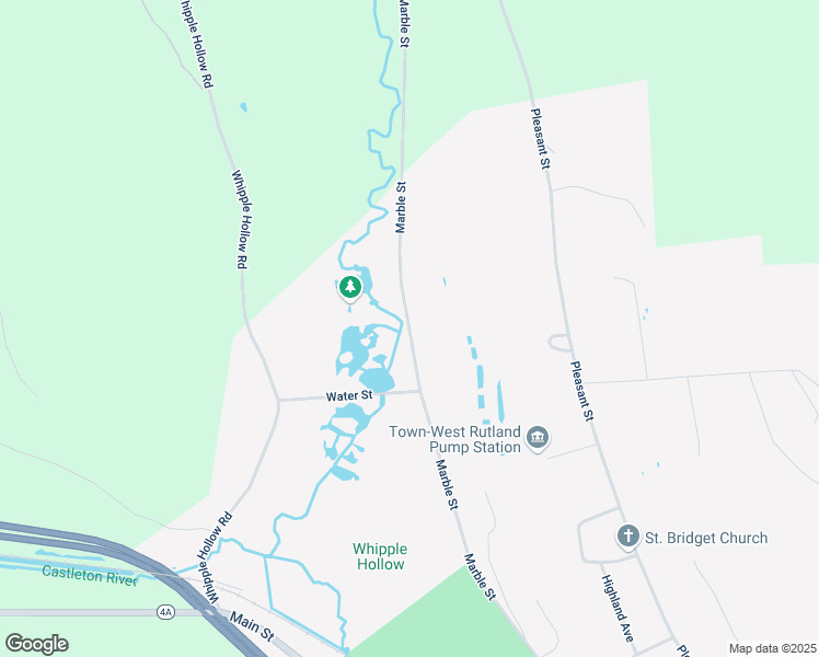 map of restaurants, bars, coffee shops, grocery stores, and more near Marble Street in West Rutland