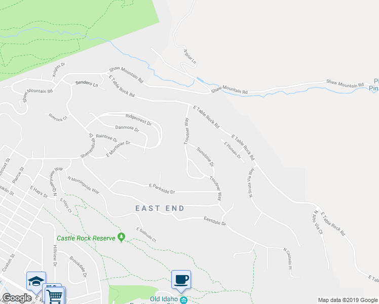map of restaurants, bars, coffee shops, grocery stores, and more near 784 North Troutner Way in Boise