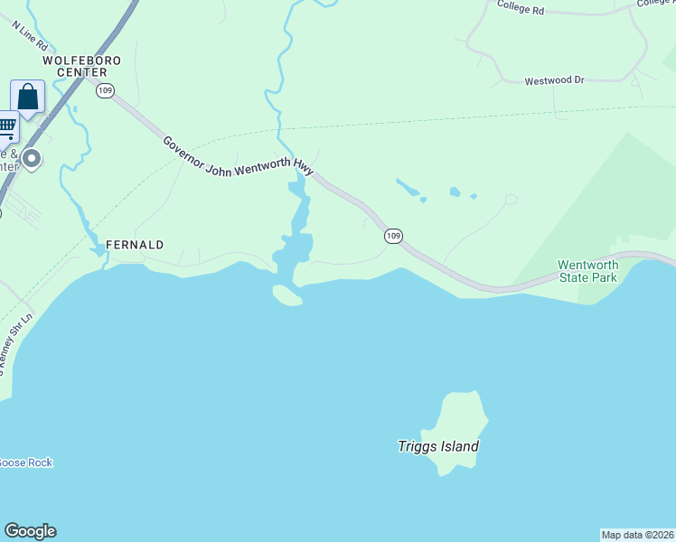 map of restaurants, bars, coffee shops, grocery stores, and more near 32 Burroughs Lane in Wolfeboro