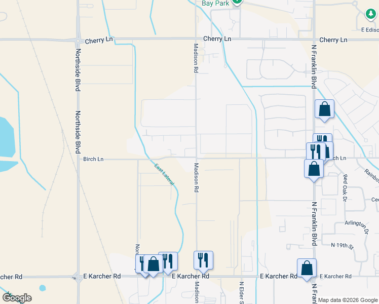 map of restaurants, bars, coffee shops, grocery stores, and more near 16517 Madison Avenue in Nampa
