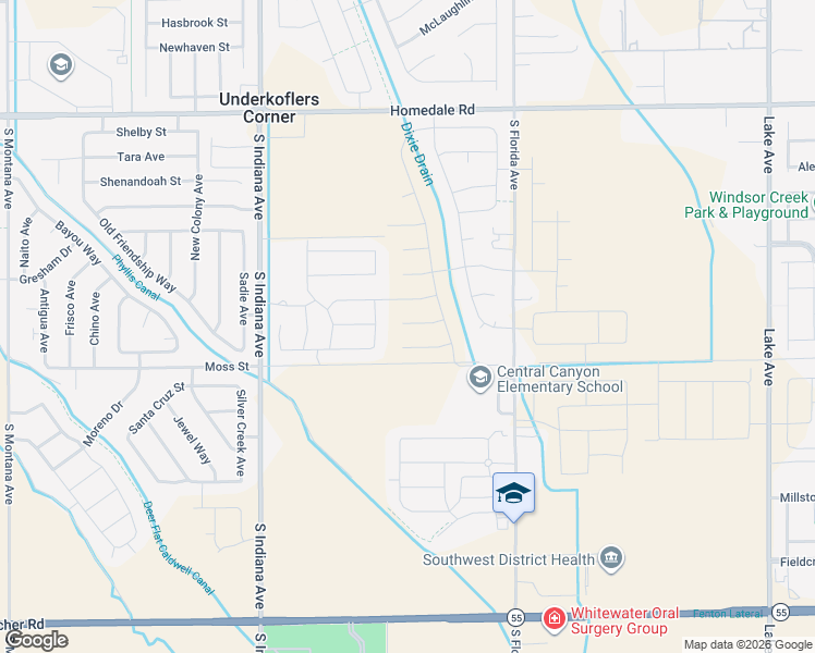 map of restaurants, bars, coffee shops, grocery stores, and more near 13756 Judson Street in Caldwell