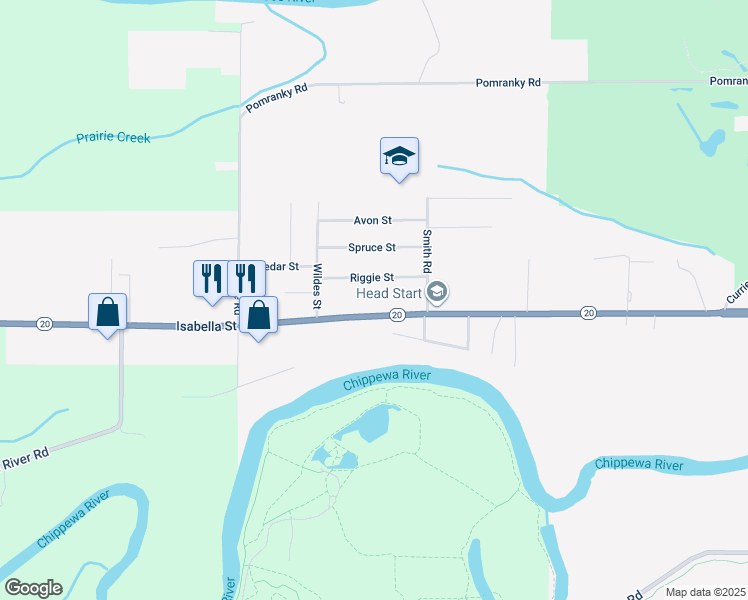 map of restaurants, bars, coffee shops, grocery stores, and more near 2902-3194 Isabella Street in Midland