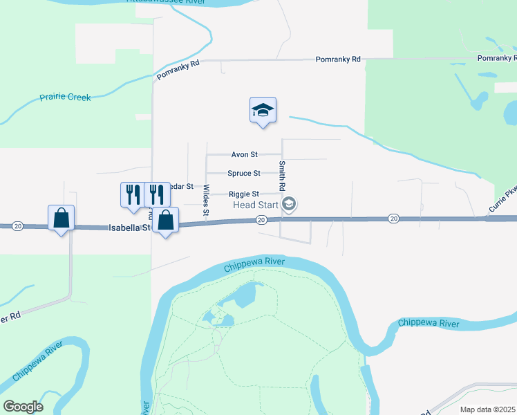 map of restaurants, bars, coffee shops, grocery stores, and more near in Midland