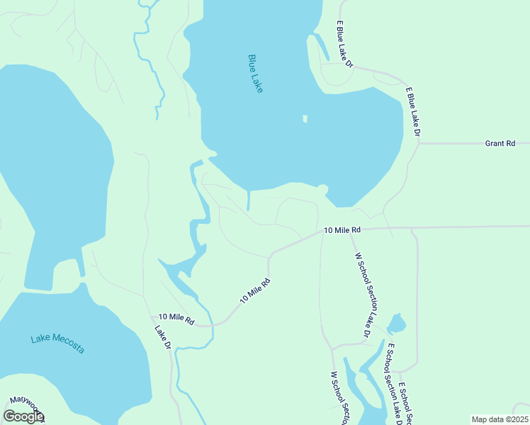 map of restaurants, bars, coffee shops, grocery stores, and more near 9928 Point Drive in Mecosta